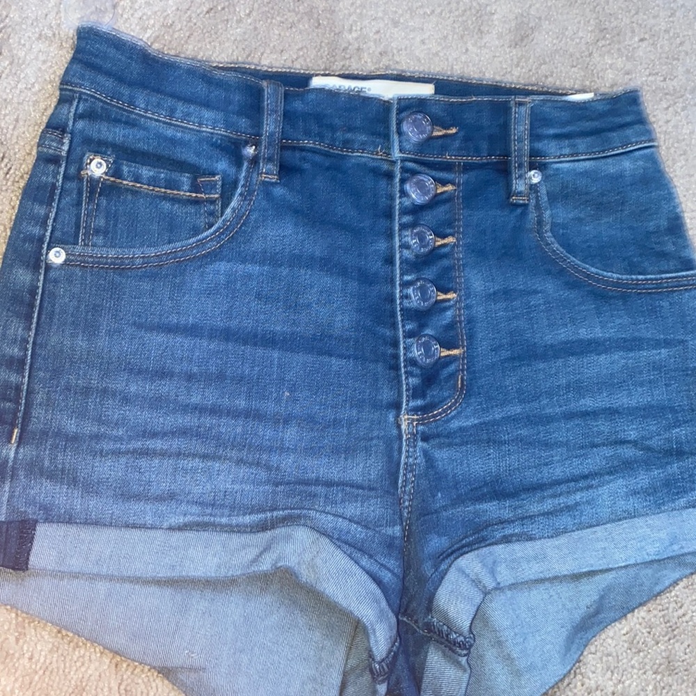 Garage High rise 5 button jean shorts